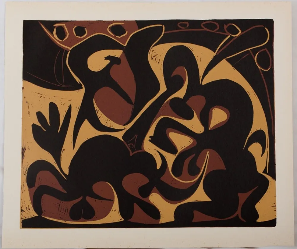 油毡版画 Picasso - Dans l'arène