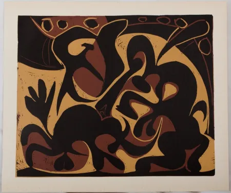 油毡版画 Picasso - Dans l'arène