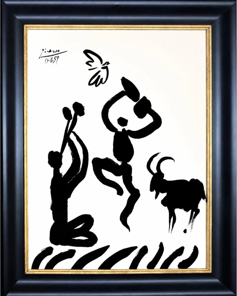 石版画 Picasso - Danseur et musicien