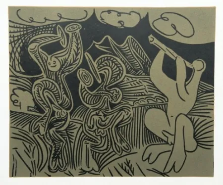 版画 Picasso - Danseurs et Musicien
