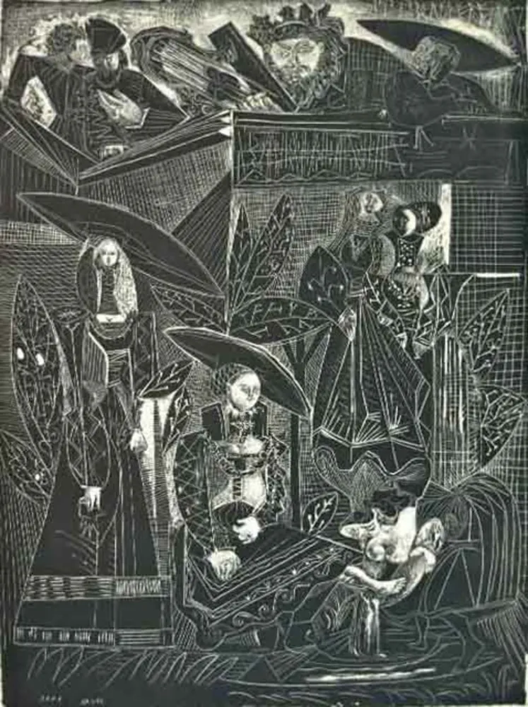 石版画 Picasso - David Et Bethsabée,