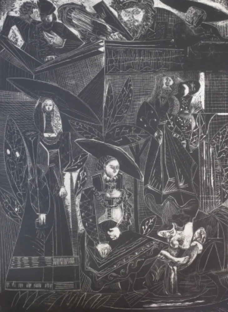 石版画 Picasso - David et Bethsabée