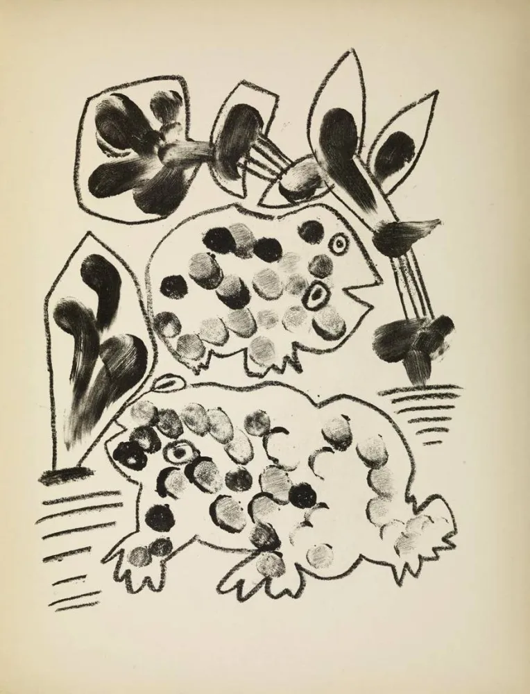石版画 Picasso - De mémoir d'homme, , Planche II