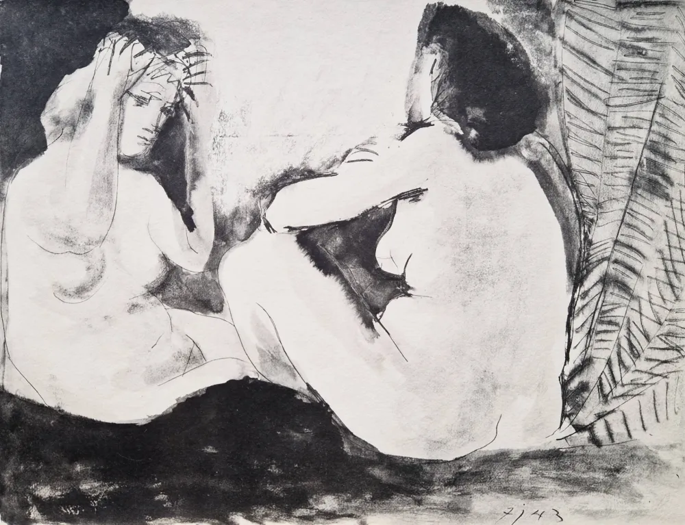 镂版印刷 Picasso - Deux femmes nues