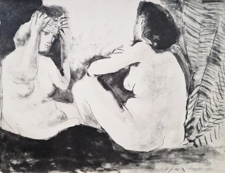镂版印刷 Picasso - Deux femmes nues