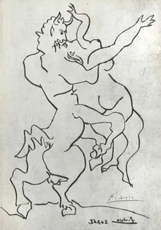 干刻版画 Picasso - El Rapto de Jezabel por Quirón el Centauro II
