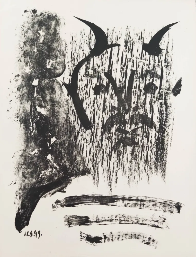 石版画 Picasso - Élégie d'Ihpetonga, Masks of Ashes, Planche III