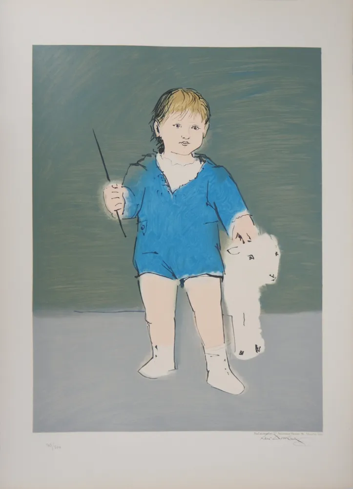 石版画 Picasso - Enfant et agneau : Petit Paul Picasso