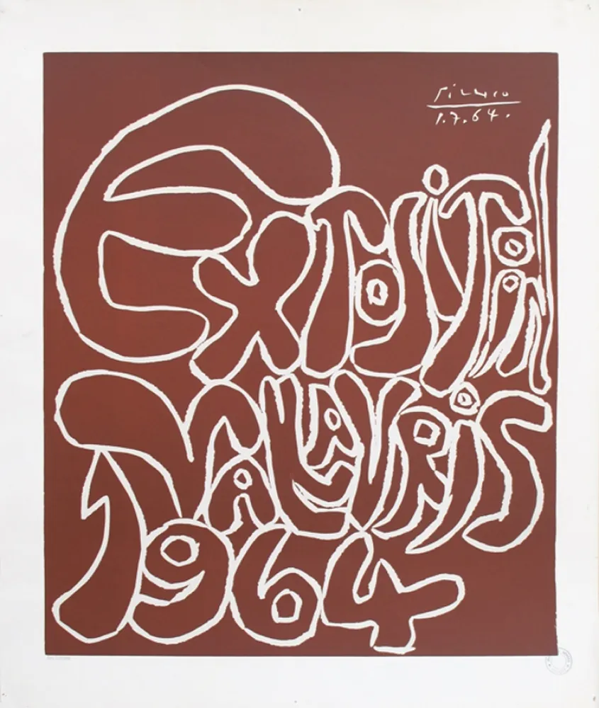 油毡版画 Picasso - '' Exposition Vallauris 1964 ''