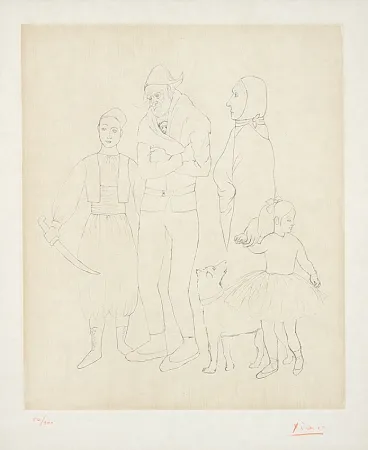 版画 Picasso - Famille de Saltimbanques (Family of Acrobats), c.1950