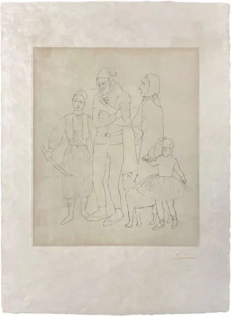 版画 Picasso - Famille des Saltimbanques