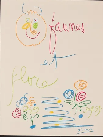 镂版印刷 Picasso - Faunes et Flore  d'Antibes Frontpiece 1960