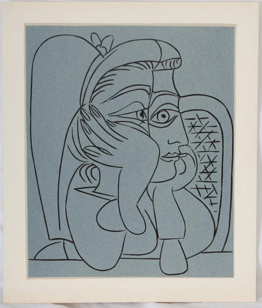 油毡版画 Picasso - Femme accoudée