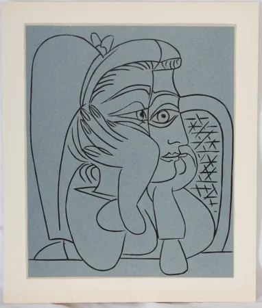 油毡版画 Picasso - Femme accoudée