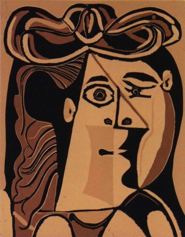油毡版画 Picasso - Femme au Chapeau
