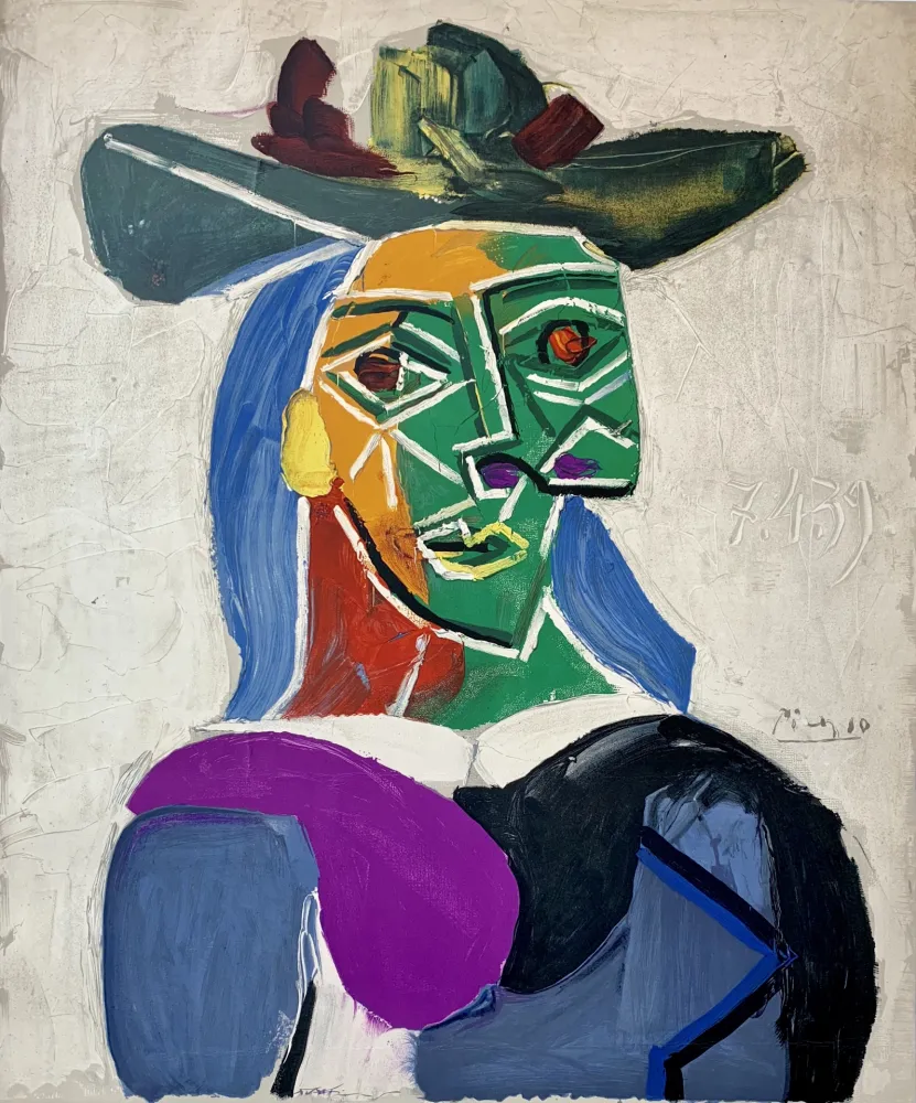 石版画 Picasso - Femme au Chapeau