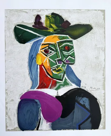 石版画 Picasso - Femme au chapeau (Dora Maar)