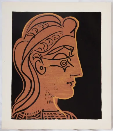 油毡版画 Picasso - Femme de profil