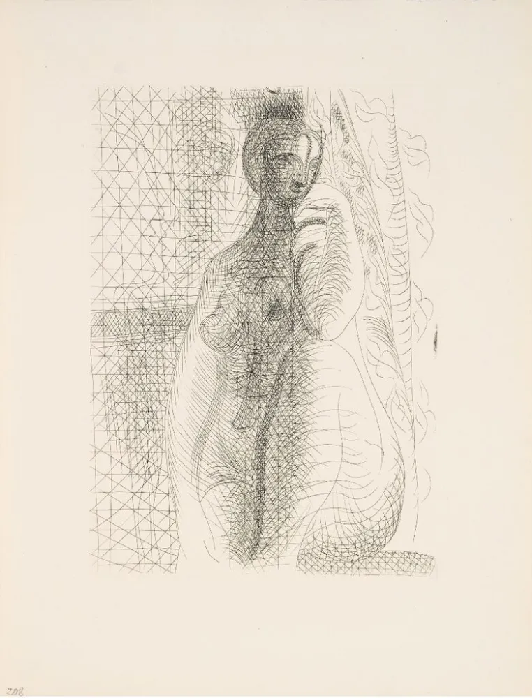 版画 Picasso - Femme nue, la jambe pliée (Suite Vollard 8)
