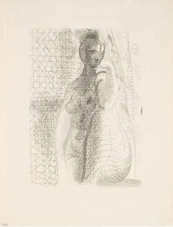 版画 Picasso - Femme nue, la jambe pliée (Suite Vollard 8)