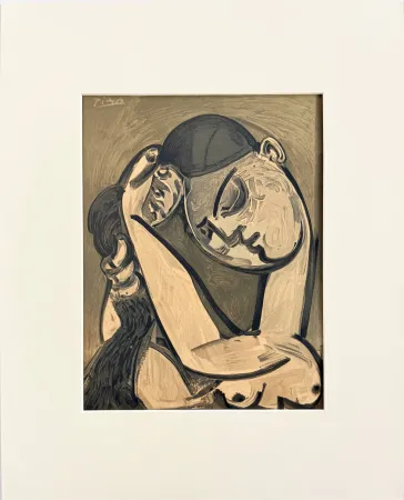 石版画 Picasso - Femme se coiffant