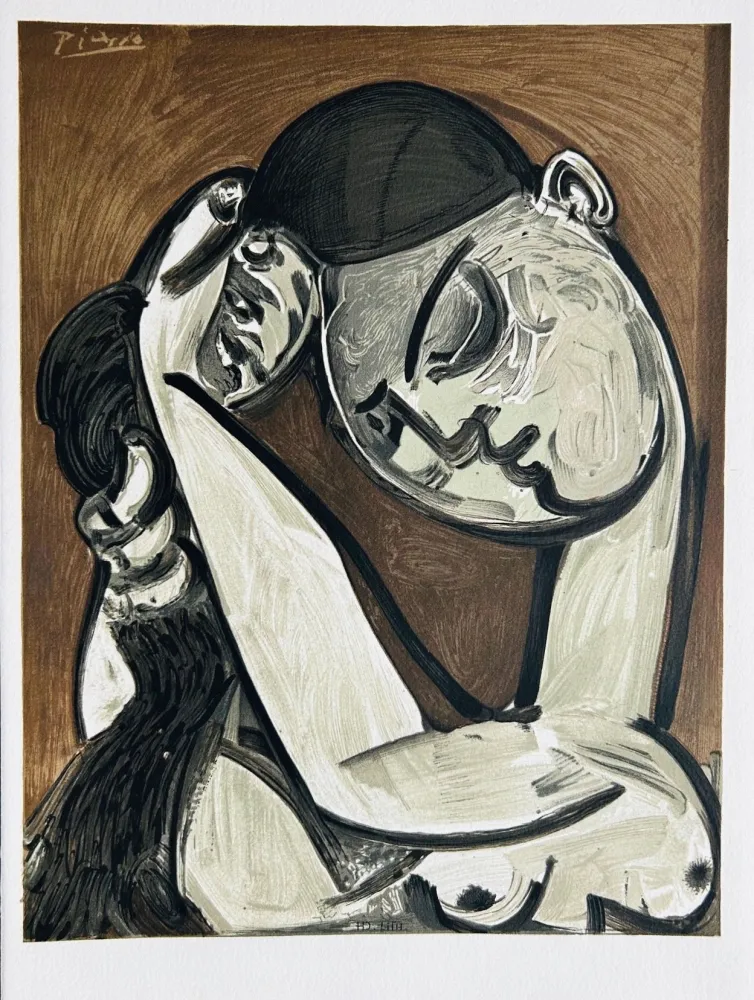 石版画 Picasso - Femme se coiffant