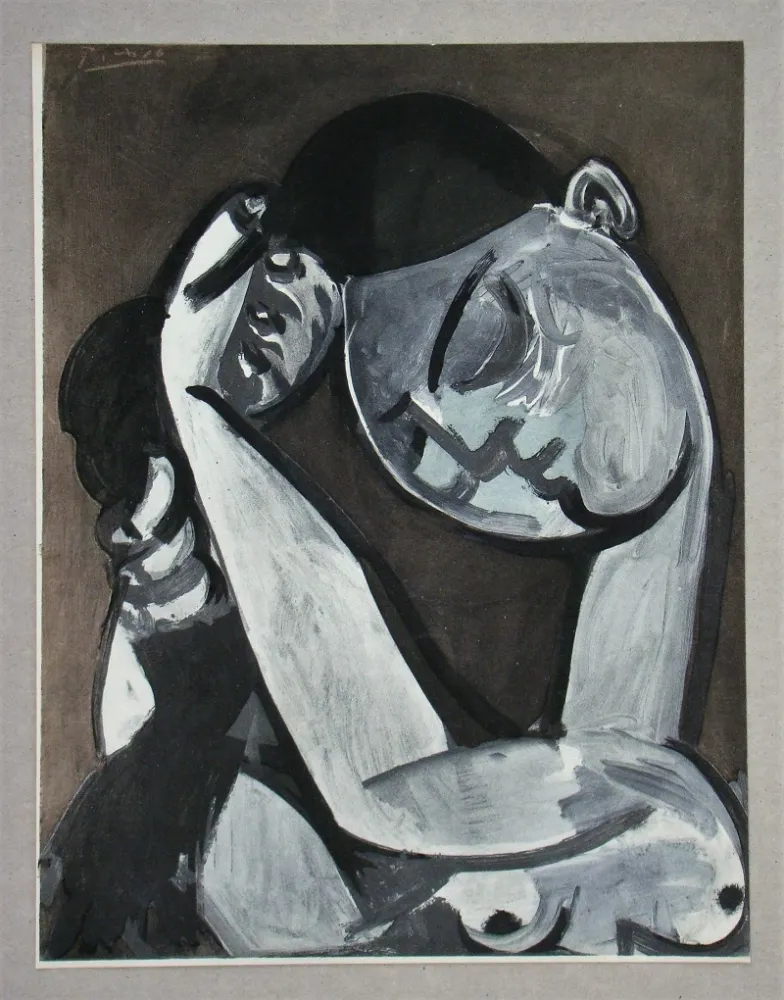 镂版印刷 Picasso - Femme se coiffant, Peinture, 1955