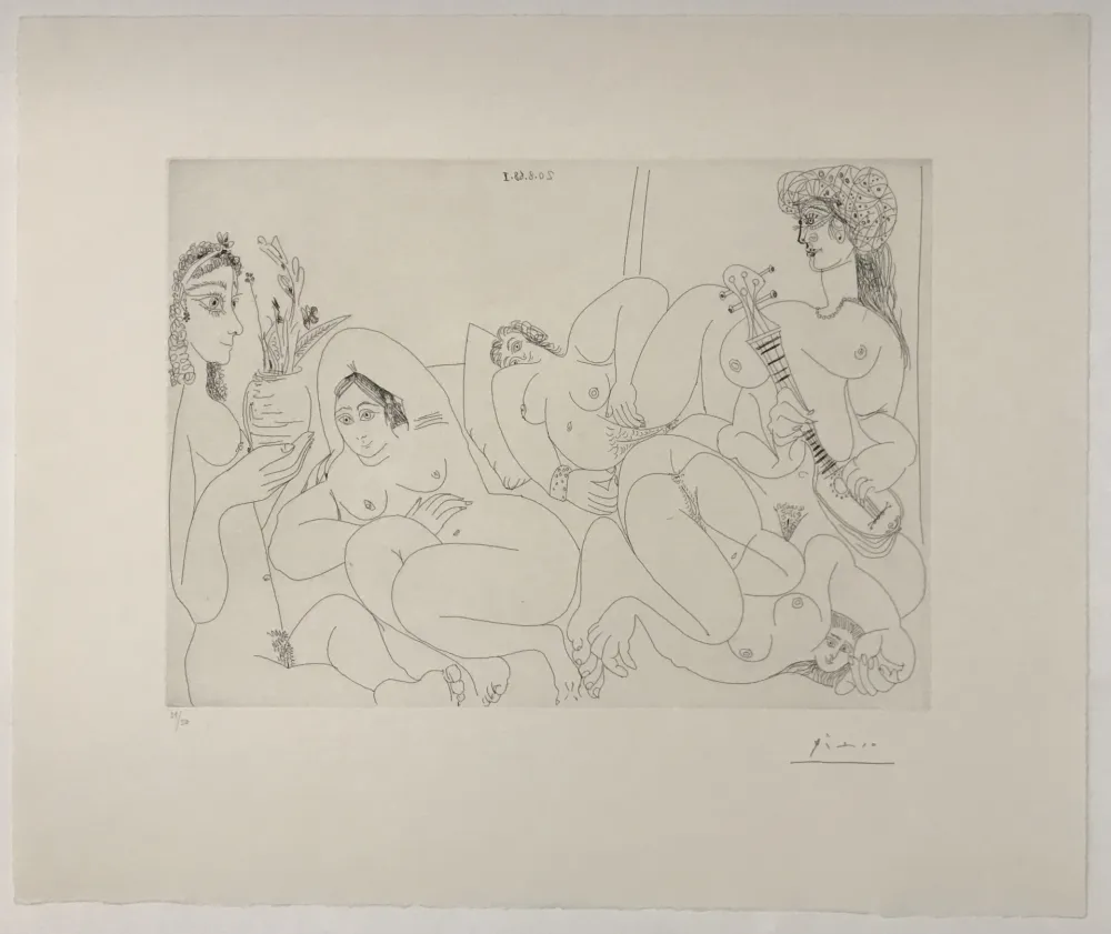 飞尘腐蚀法 Picasso - Femmes faisant la sieste au soleil