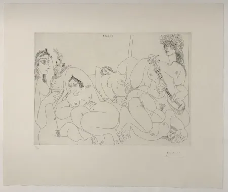 飞尘腐蚀法 Picasso - Femmes faisant la sieste au soleil