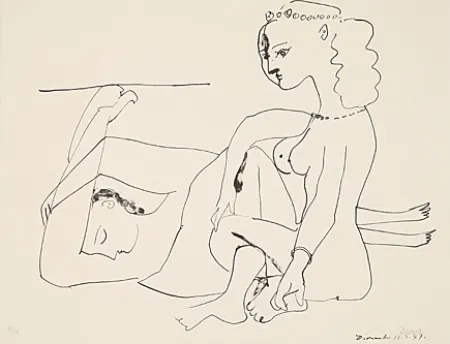 石版画 Picasso - Femmes sur la plage