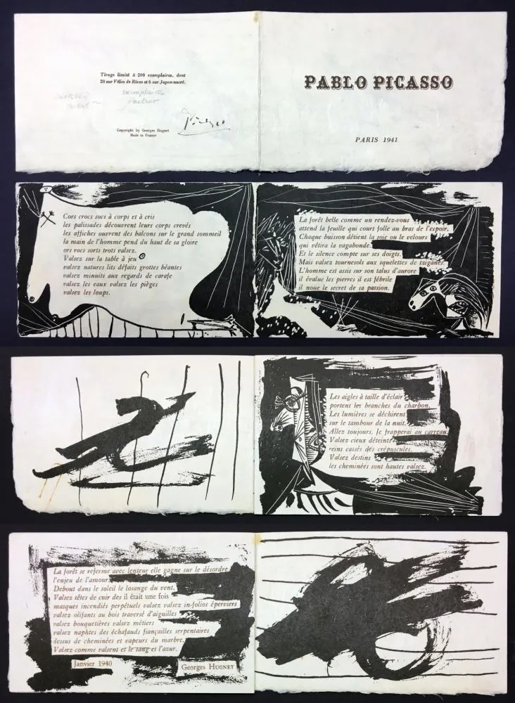 插图书 Picasso - Georges Hugnet : PABLO PICASSO (Paris, 1941). 