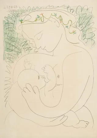 石版画 Picasso - Grande maternite