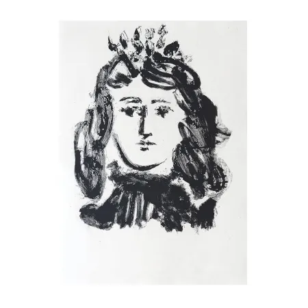 版画 Picasso - Head of a Woman Wearing a Crown 