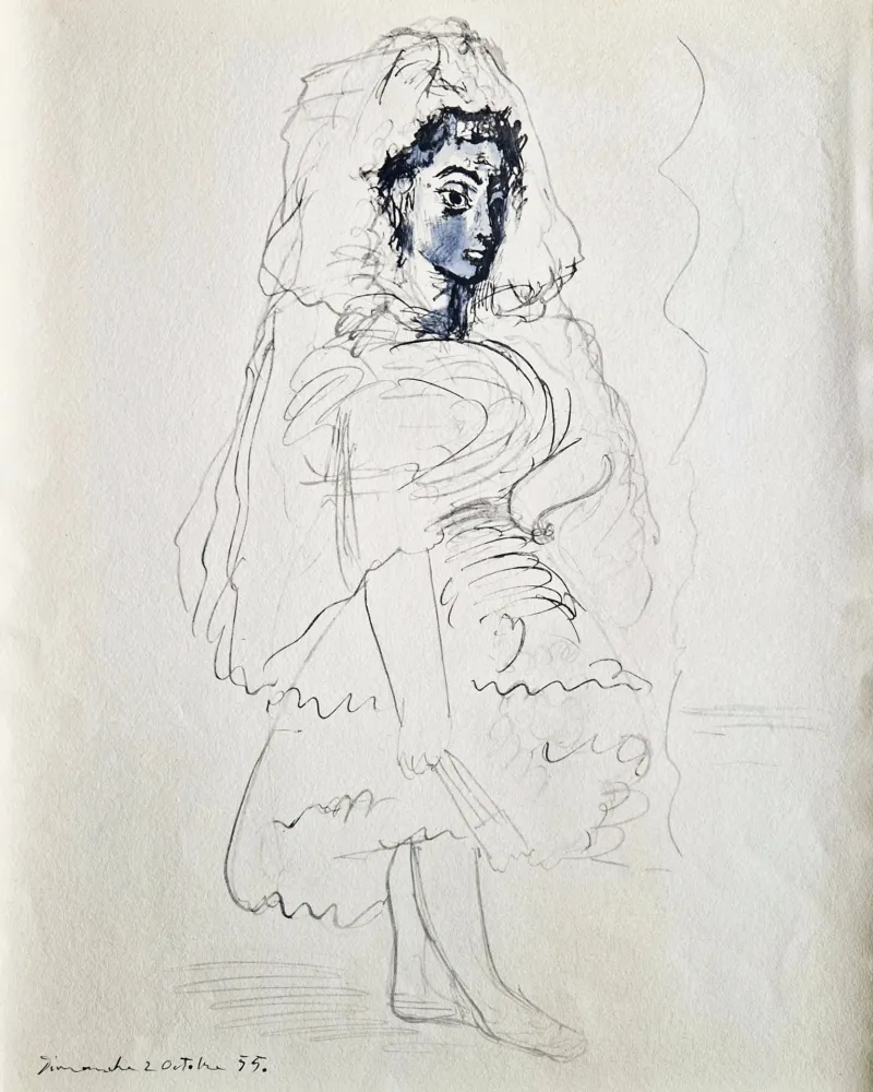 镂版印刷 Picasso - Jacqueline en espagnole