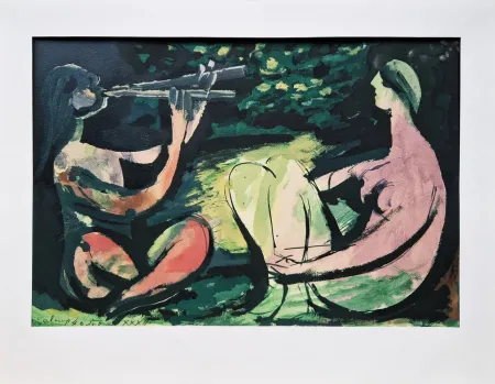 镂版印刷 Picasso - Joueur de diaule et nu