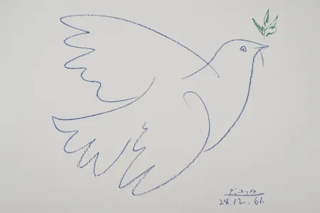 石版画 Picasso - La colombe bleue