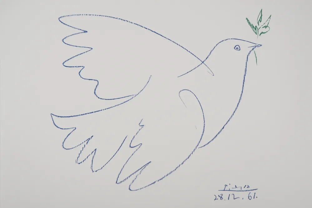 石版画 Picasso - La colombe bleue