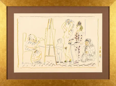 蚀刻版画 Picasso - L'atelier du vieux peintre