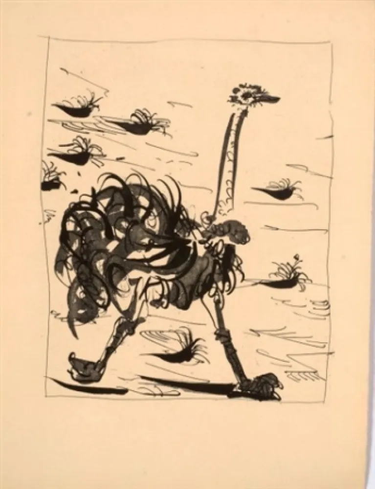 飞尘腐蚀法 Picasso - L'autruche