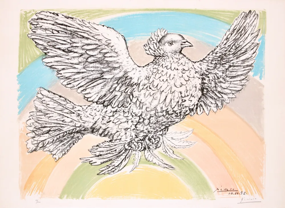 石版画 Picasso - Le Colombe Volant