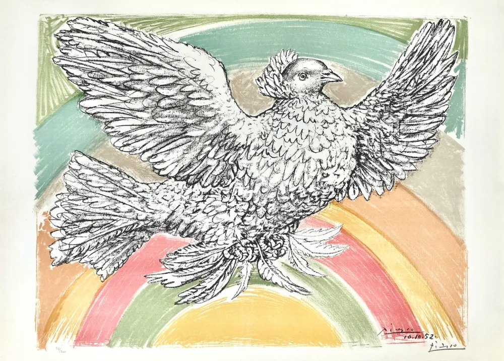 石版画 Picasso - Le Colombe Volant 