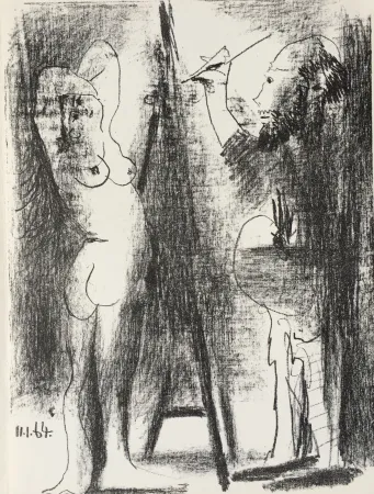 石版画 Picasso - Le Peintre et son Modele (B. 1846)