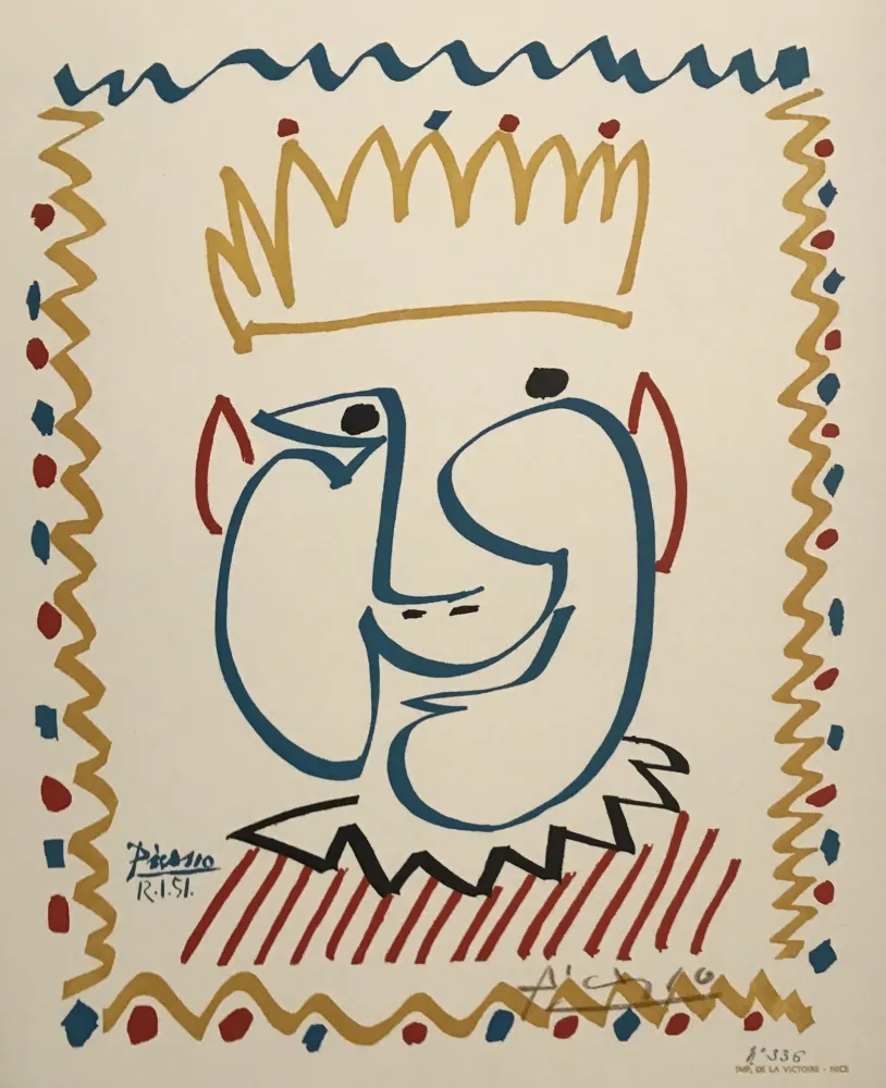 石版画 Picasso - Le Roi du Carnaval