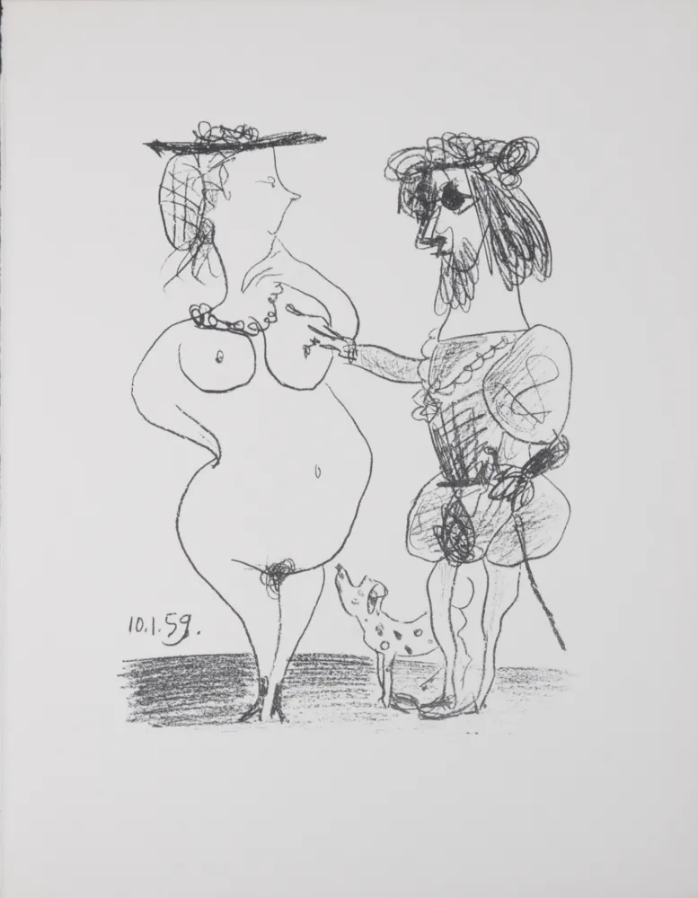 石版画 Picasso - Le seigneur et la dame, 1972
