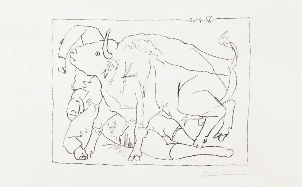 石版画 Picasso - Le Torero blessé