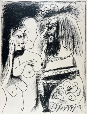 石版画 Picasso - Le vieux Roi