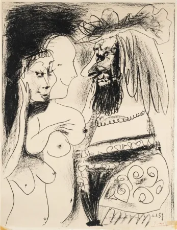 石版画 Picasso - Le Vieux Roi