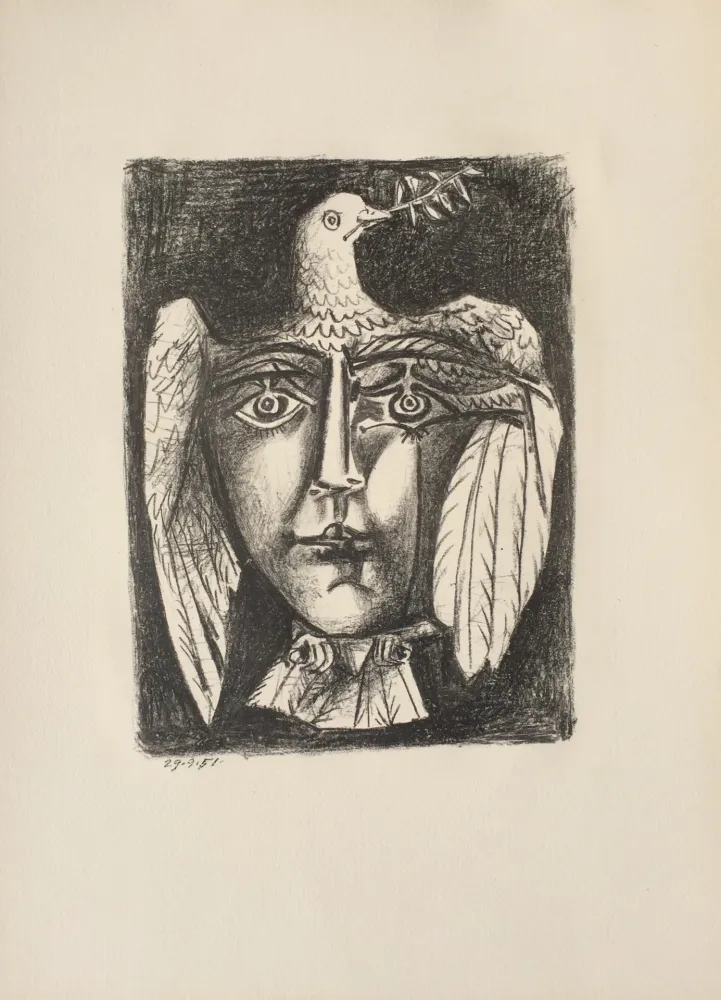 石版画 Picasso - Le Visage de la Paix (B. 687)