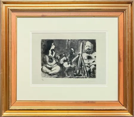 蚀刻版画 Picasso - Les bleus de Barcelone