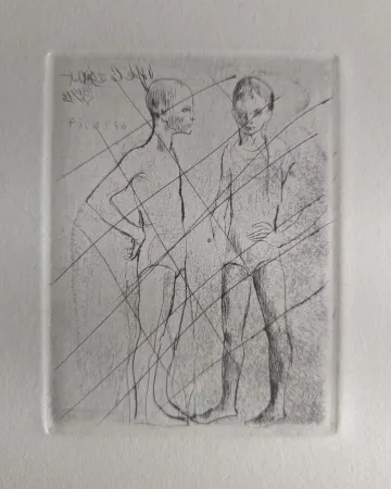 干刻版画 Picasso - Les deux saltimbanques